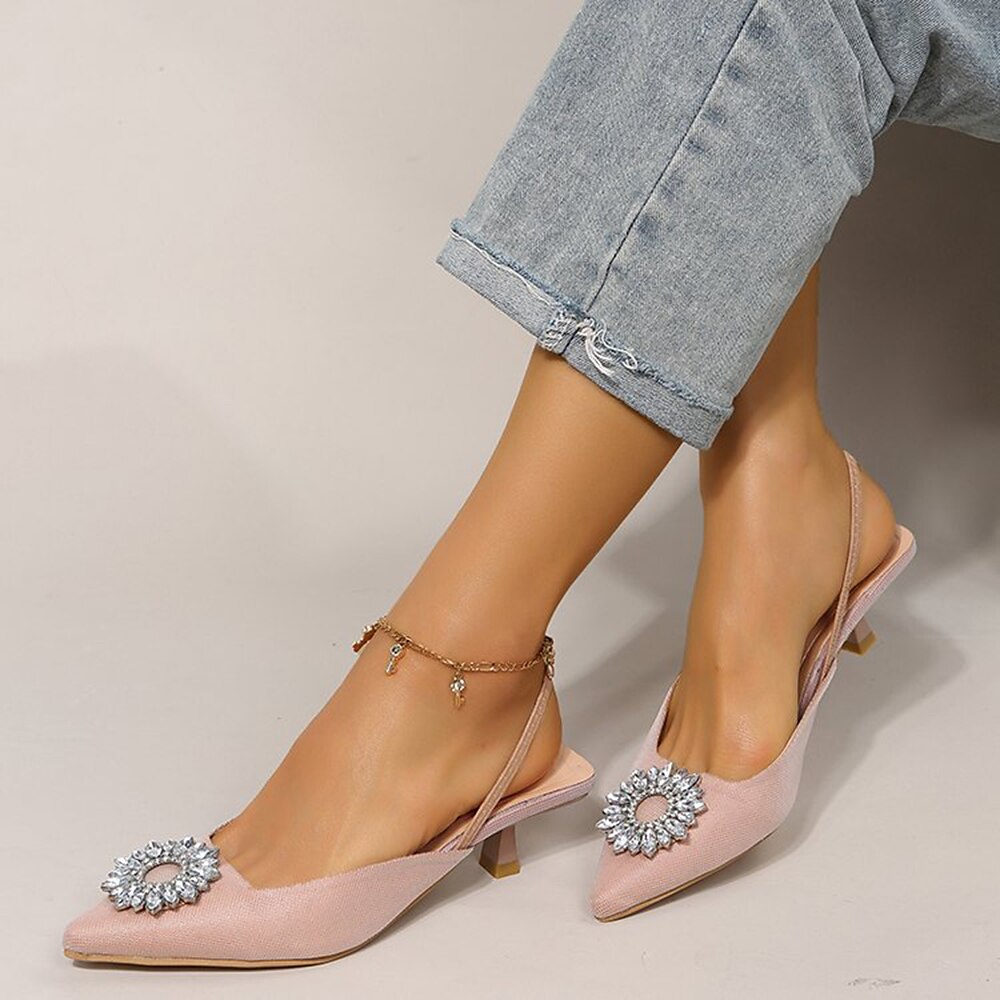 Stormi Low Heel Sandals - Black Glitter | SilkFred US