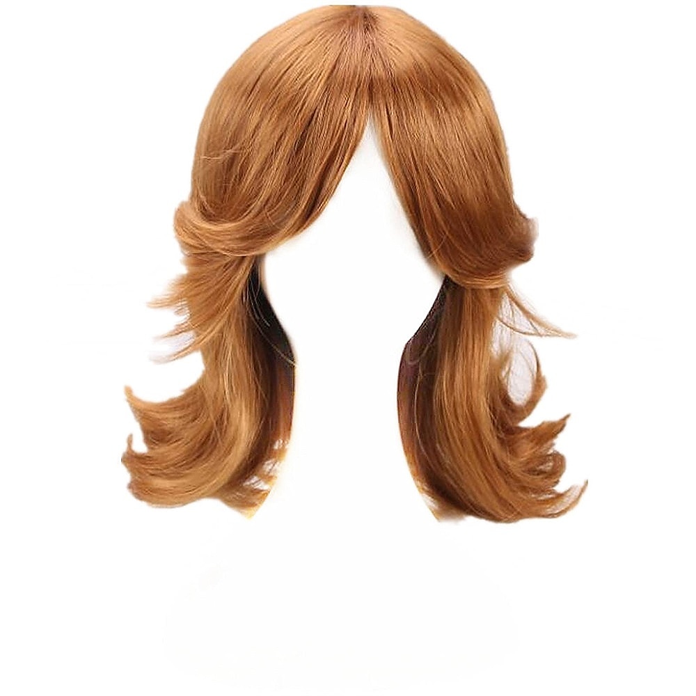 prinsesse peachwig oransje kort cosplay parykk for kvinner 60-tallet 70-tallet retro dame cosplay fest halloween parykker 2025 - $32.99 –P1