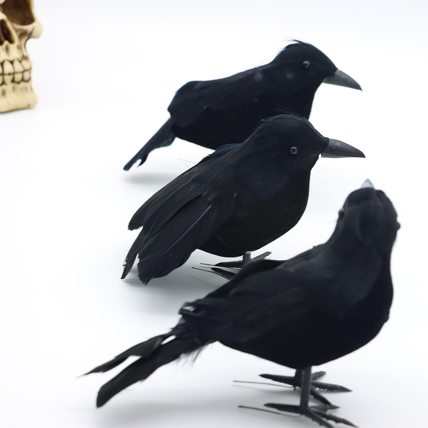 halloween cuervo negro accesorios simulación flocado cuervo fiesta suministros ornamento decoración 2025 - $6.49 –P16