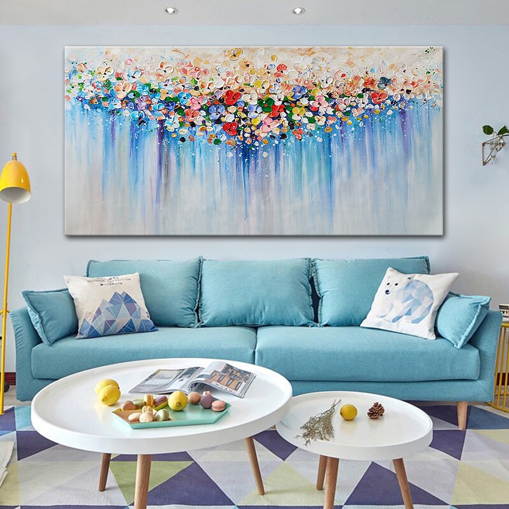 Mintura hecho a mano textura gruesa flores paisaje pintura al óleo sobre lienzo arte de la pared decoración cuadro abstracto moderno para la decoración del hogar enrollado sin marco pintura sin 2025 - $77.99 –P7
