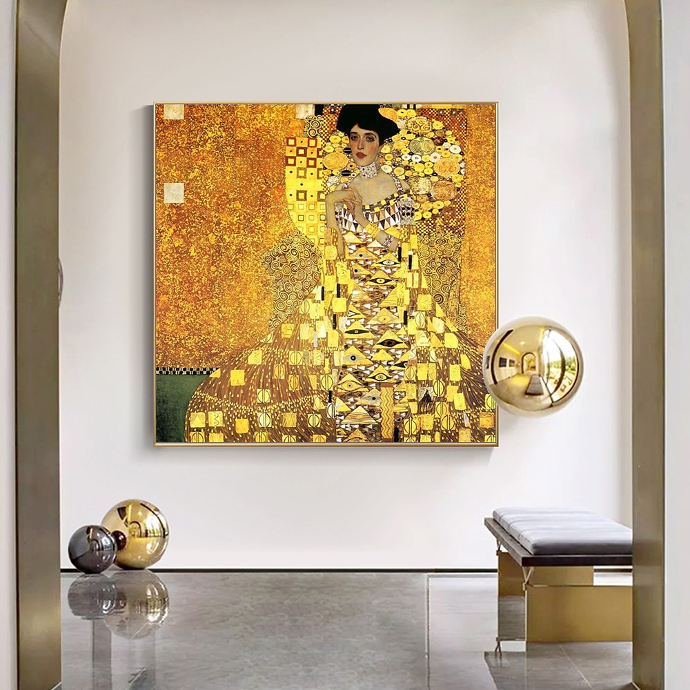 mintura handgemaakte portret van adele bloch-bauer olieverf op canvas wall art decoratie gustav klimt beroemde foto voor home decor rolde frameloze ongestrekte schilderij 2026 - $488.19 –P2
