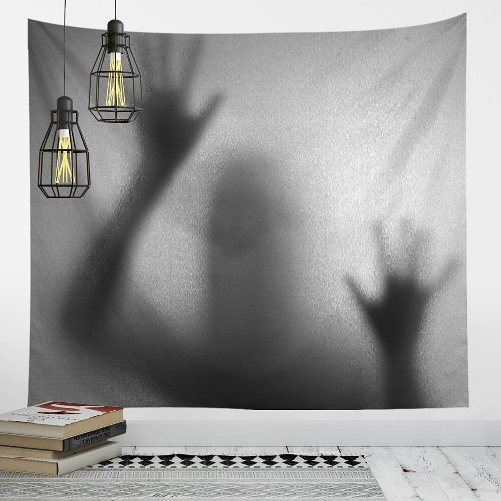 halloween fest veggteppe kunst dekor teppe gardin hengende hjem soverom dekorasjon polyester spøkelse skrekk skygge halloween dekorasjoner 2025 - $13.99 –P2