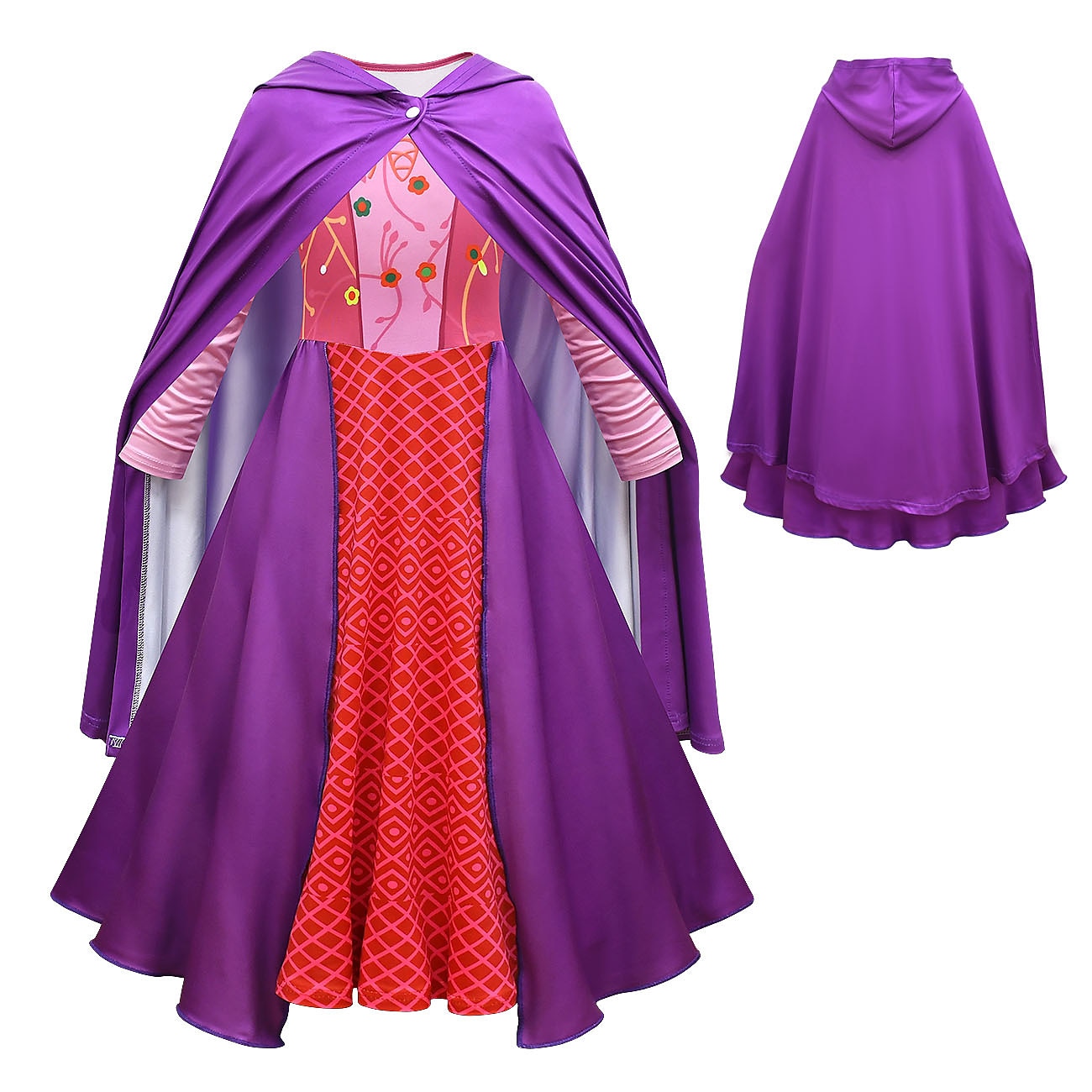 Hocus Pocus Witch Dress Cloak Vacation Dress Cosplay Movie Cosplay for Girls' Kid's Children's Day Masquerade 2025 - $31.99 –P4