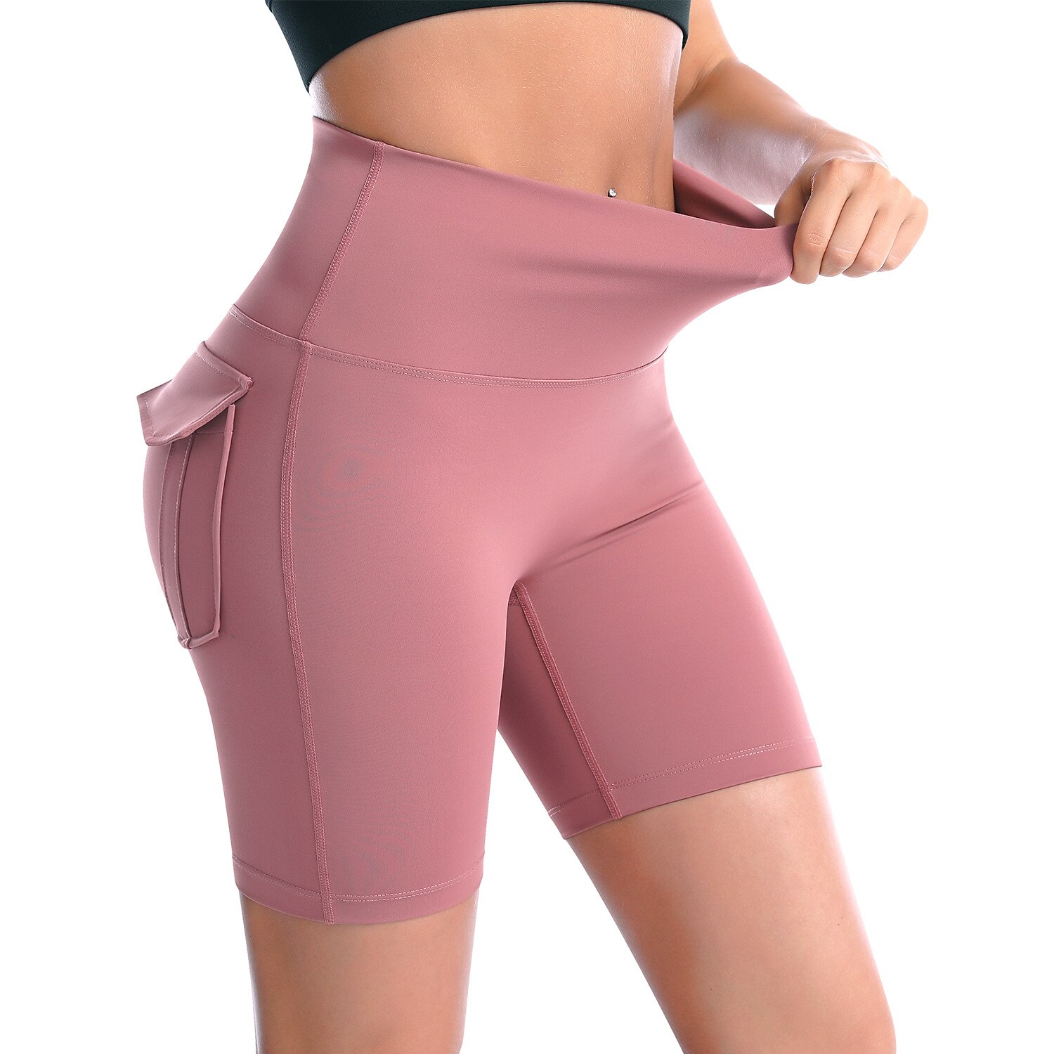 Women's Biker Shorts Short Leggings Pocket Tummy Control Butt Lift High  Waist Yoga Fitness Gym Workout Bottoms Black Pink Army Green Spandex Sports  Activewear High Elasticity Skinny 2024 - $15.99