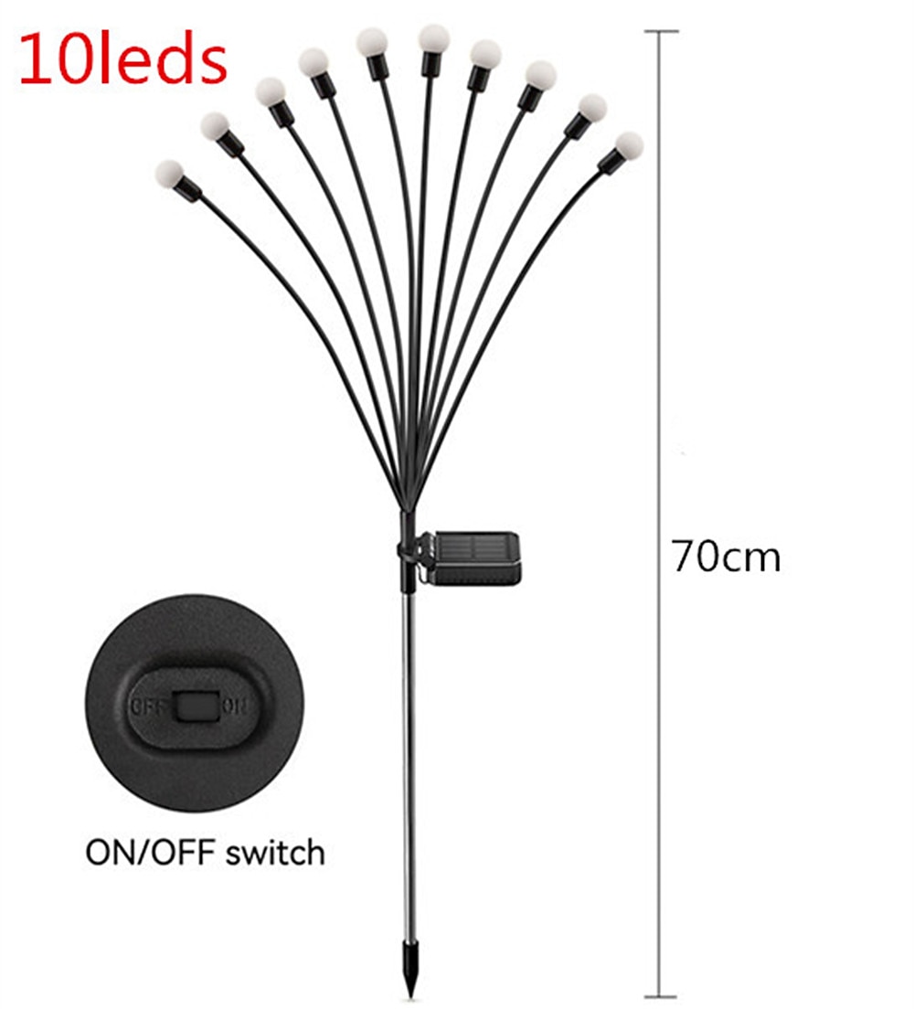 2pcs Solar Garden Lights Starburst Swaying Update Lights 10leds Solar LED Light Outdoor Garden Lights Firework Firefly Swaying Light Landscape Lighting for Yard Pathway Lawn Garden Decoration 2026 - $15.99 –P8