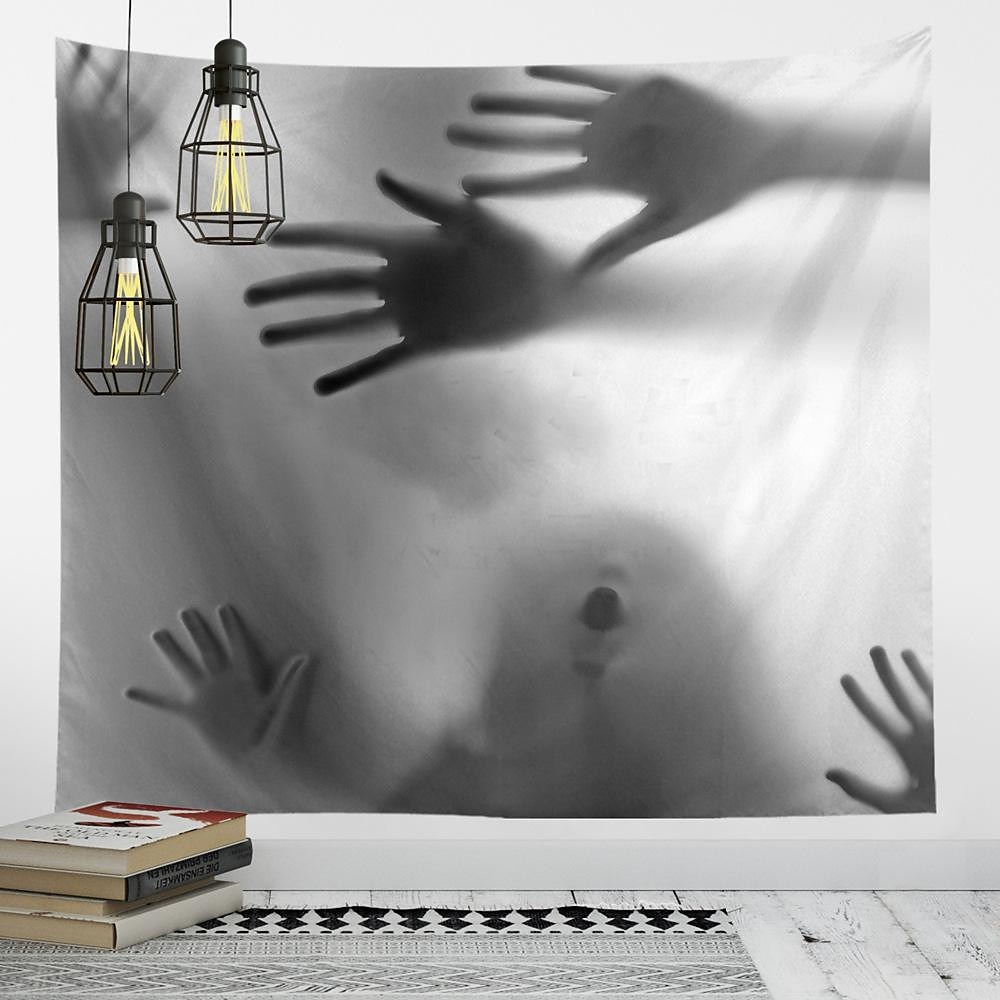 halloween fest veggteppe kunst dekor teppe gardin hengende hjem soverom dekorasjon polyester spøkelse skrekk skygge halloween dekorasjoner 2025 - $13.99 –P1