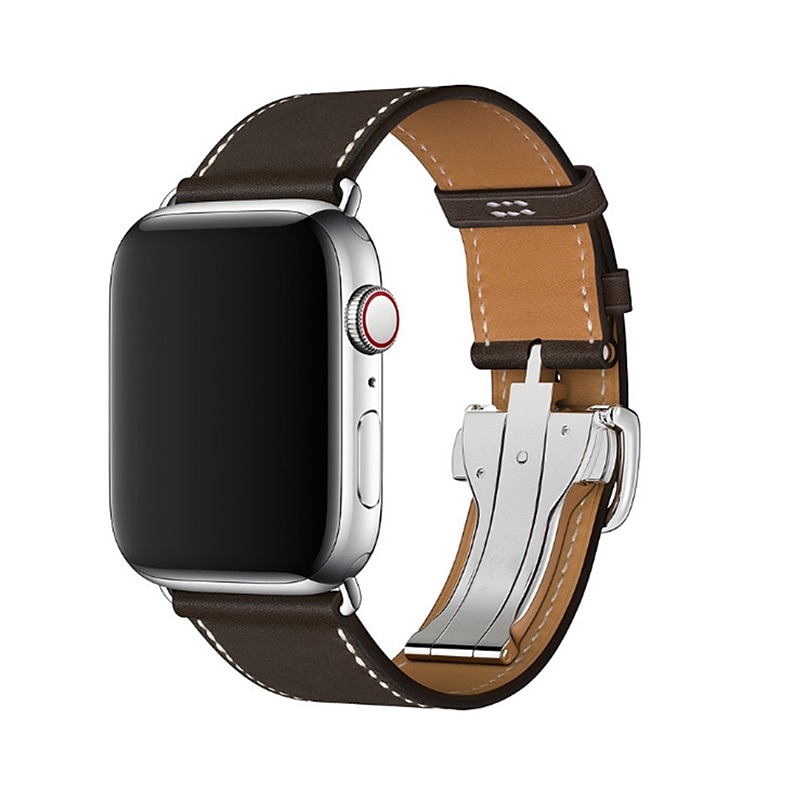 Compatibile con Cinturino dell'Apple Watch 38mm 40mm 41mm 42mm 44mm 45mm 49mm Lusso Regolabili Fibbia in acciaio inossidabile Vera pelle Cinturino di ricambio per iwatch Serie Ultra 8 7 6 5 4 3 2 1 SE del 2025 a $34.99 –P1