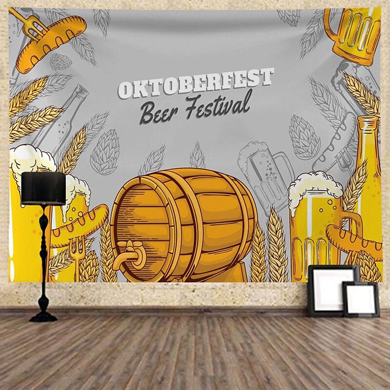oktoberfest olut iso seinä tapetti taide sisustus saksalainen baijerilainen viltti verho riippuva koti makuuhuone olohuone sisustus polyesteri 2025 - $12.99 –P8
