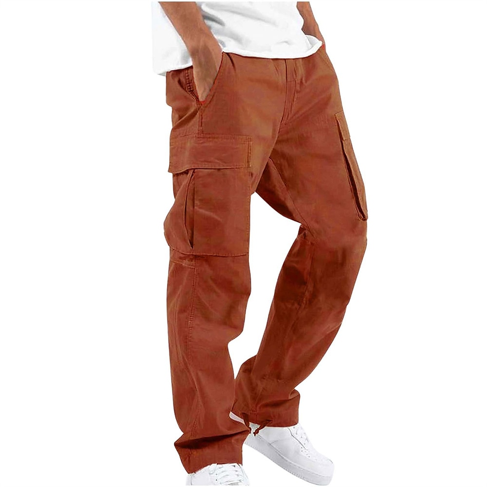 Per uomo Pantaloni cargo Coulisse sulle gambe Tinta unica Ripstop Traspirante Fine settimana Abbigliamento di strada Classico Informale Nero Giallo del 2025 a $22.99 –P8