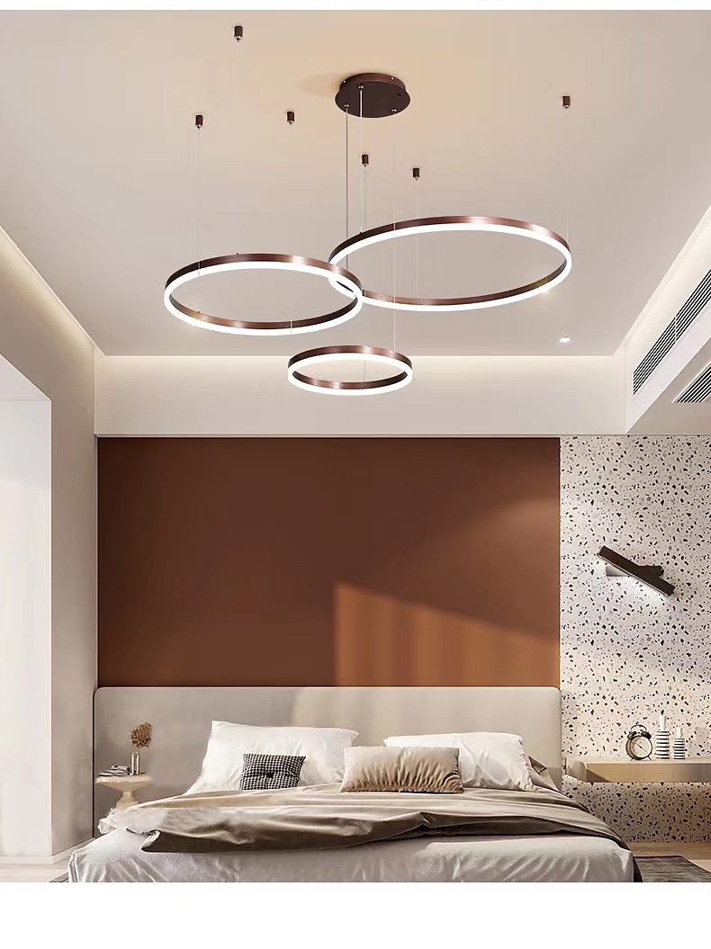 Πολυέλαιος κυκλικής σχεδίασης 1 φωτός led 60w/ μοντέρνα κρεμαστά φώτα led για σαλόνι καφέ-μπαρ δωμάτιο μαγαζιού με δυνατότητα ρύθμισης ρύθμισης μόνο με τηλεχειριστήριο 2025 - $495.89 –P5