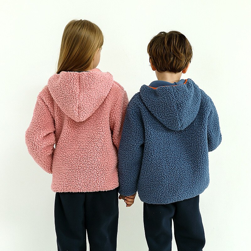 Kids Boys Fleece Jacket Long Sleeve Gray Pink Navy Blue Plain Fall Winter Fleece Full-Zip Jacket 2025 - $26.99 –P15
