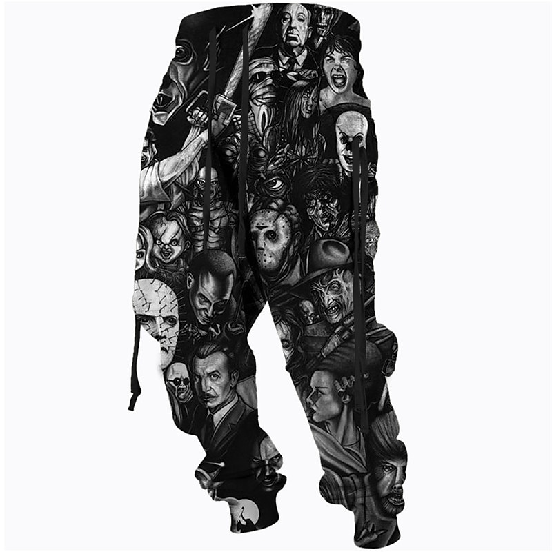 Homens Calças Esportivas Corredor Calças Com Cordão Bolsos laterais Cintura elástica Estampas Abstratas Conforto Respirável Esportes Casual Diário Misto de Algodão Felpudo Roupa de rua Designer Preto de 2025 por $25.99 –P1