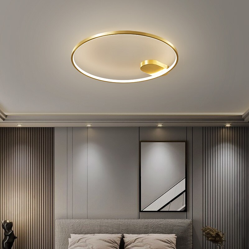 40 cm tre colori dimmerabile plafoniera da incasso plafoniera a led in rame plafoniera moderna rotonda plafoniera paralume in acrilico lampada da soffitto per soggiorno corridoio del 2025 a $237.59 –P5