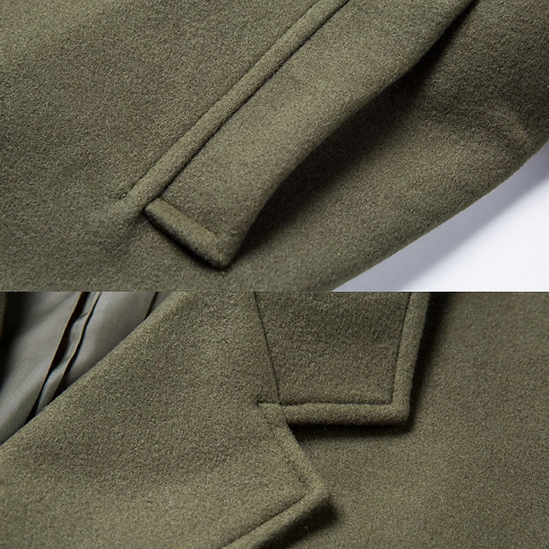 Herren Wintermantel Mantel Geschäft Casual Herbst Winter Polyester Windundurchlässig warm halten Oberbekleidung Bekleidung Stilvoll Brautkleider schlicht nicht druckbar Einfarbig Tasche Kargen 2025 - $56.99 –P2