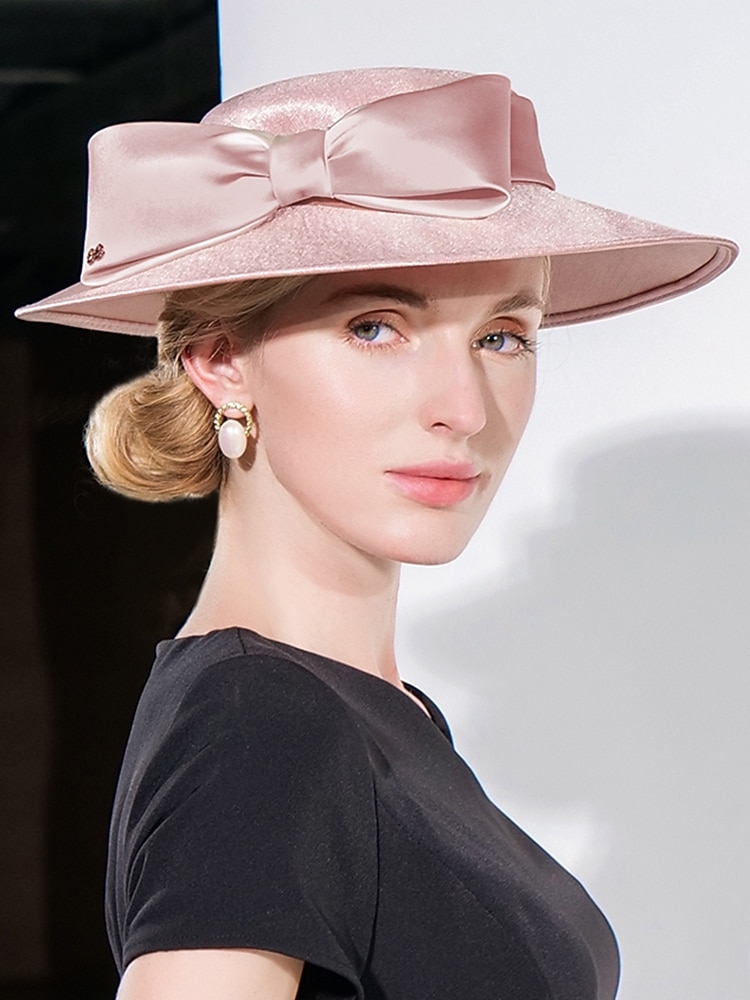 Chapeaux en lin élégant et doux avec nœud papillon 1PC mariage  fête  soirée  accessoire de Melbourne Cup pour impressionner lors du Derby 2025 de 2025 ? $65.99 -P3