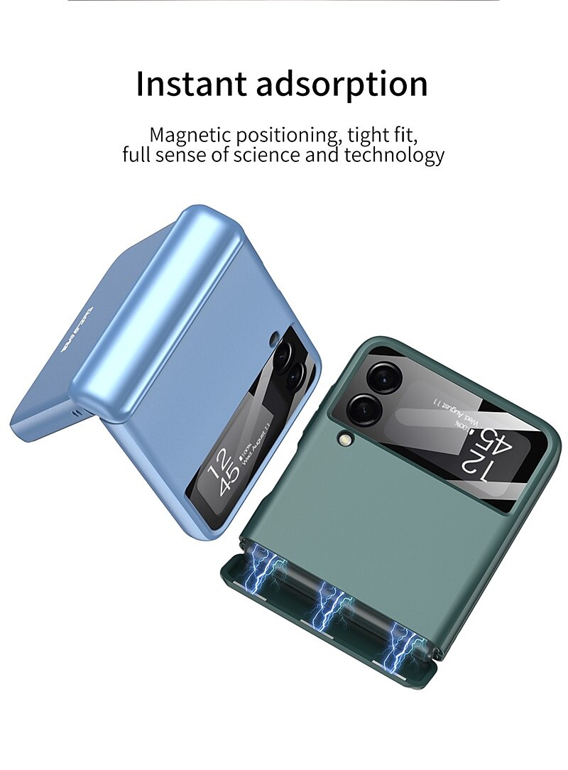 Phone Case For Samsung Galaxy Z Flip 5 Z Flip 4 3 2 Back Cover Portable Magnetic Full Body Protective Solid Colored TPU 2025 - $28.99 –P3