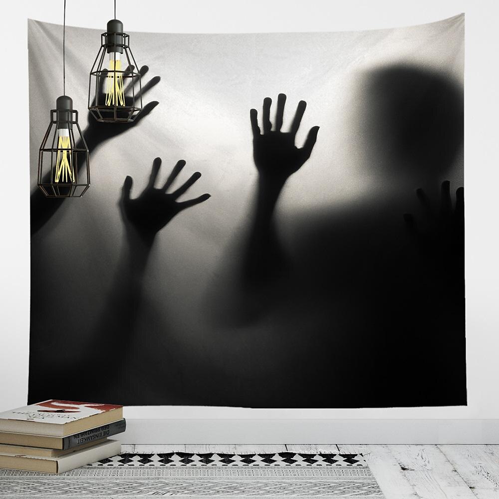 halloween fest veggteppe kunst dekor teppe gardin hengende hjem soverom dekorasjon polyester spøkelse skrekk skygge halloween dekorasjoner 2025 - $13.99 –P5