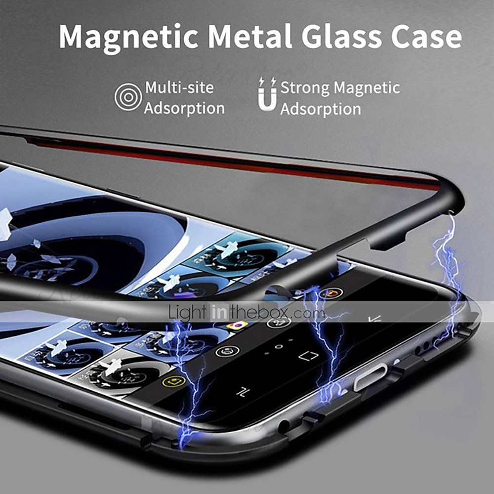 Acheter Étui magnétique en métal pour Samsung Galaxy S24 Ultra S23FE S21  S20 S22 S23 A52 A32 A54 A71 A51 A33 A53 couvercle de protection antichoc en  verre double face
