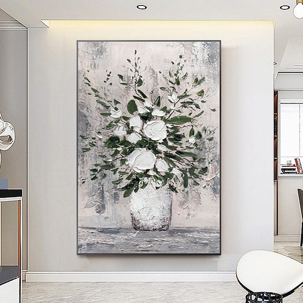 2025年 ミンチュラ 手作り 厚いテクスチャー 花 油絵 キャンバス 壁アート 装飾 モダン 抽象画 ホームデコレーション ロールフレームレス 未延伸絵画  コレクション – $61.99 –P3