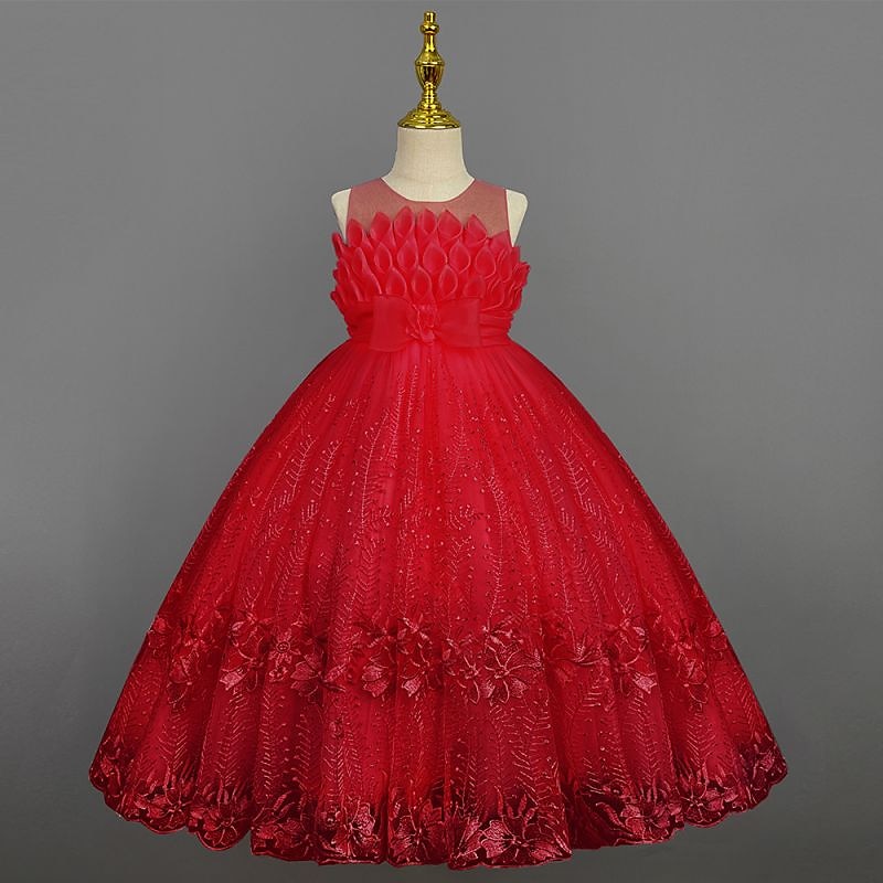 Enfants Fille Robe de demoiselle d'honneur Robe Couleur Pleine Sans Manches Utilisation Mariage Soirée Princesse Doux Coton Maxi Robe de princesse rose Robe Trapèze Robe de demoiselle d'honneur Et de 2025 ? $48.99 –P13
