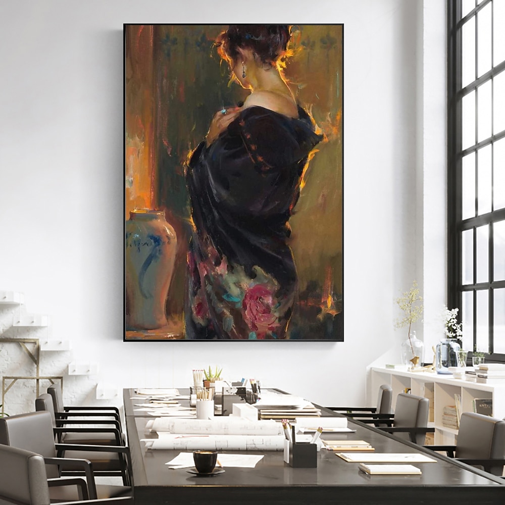 Handmade Oil Painting Canvas Wall Art Decoration Figure Portrait Girl ...