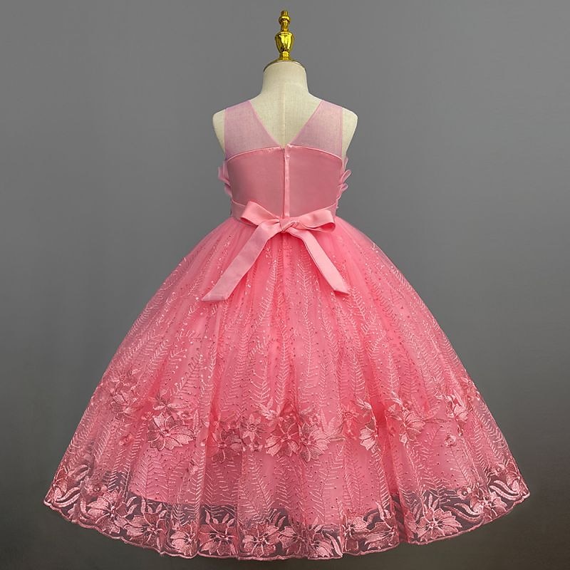 Enfants Fille Robe de demoiselle d'honneur Robe Couleur Pleine Sans Manches Utilisation Mariage Soirée Princesse Doux Coton Maxi Robe de princesse rose Robe Trapèze Robe de demoiselle d'honneur Et de 2025 ? $48.99 –P5