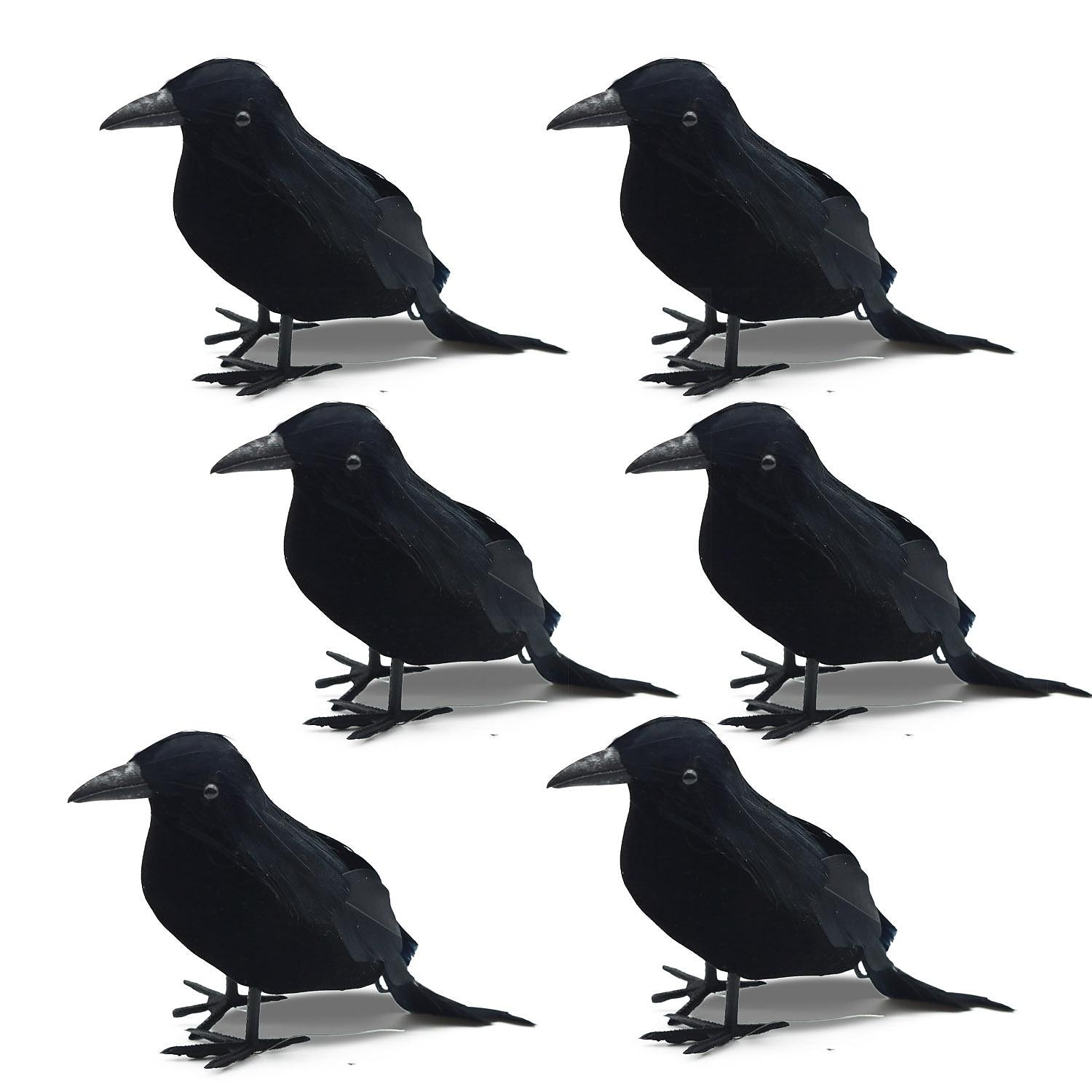 halloween cuervo negro accesorios simulación flocado cuervo fiesta suministros ornamento decoración 2025 - $6.49 –P8