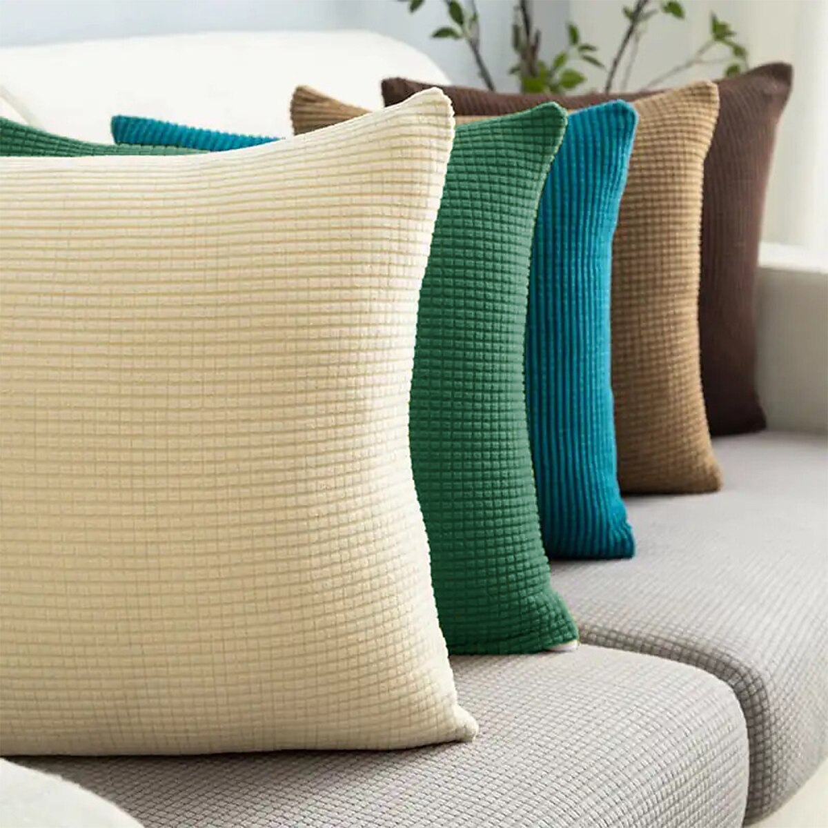 Decorative Toss Pillows Coolest Pillows Pack of 2 Check Corn Design Throw Pillow Covers Square 45*45cm for Bedroom Livingroom 2025 - $13.99 –P6