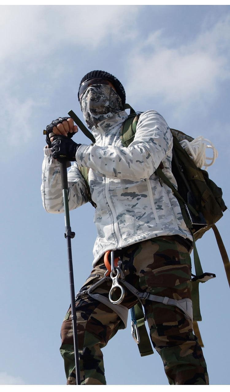 Herren Militärische taktische Jacke Wanderfleecejacke Winter Draussen Thermowarm Fleece-Futter Wasserdicht Winddicht Oberbekleidung Windjacke Trenchcoat Weiß Tarnung 2025 - $99.99 –P3