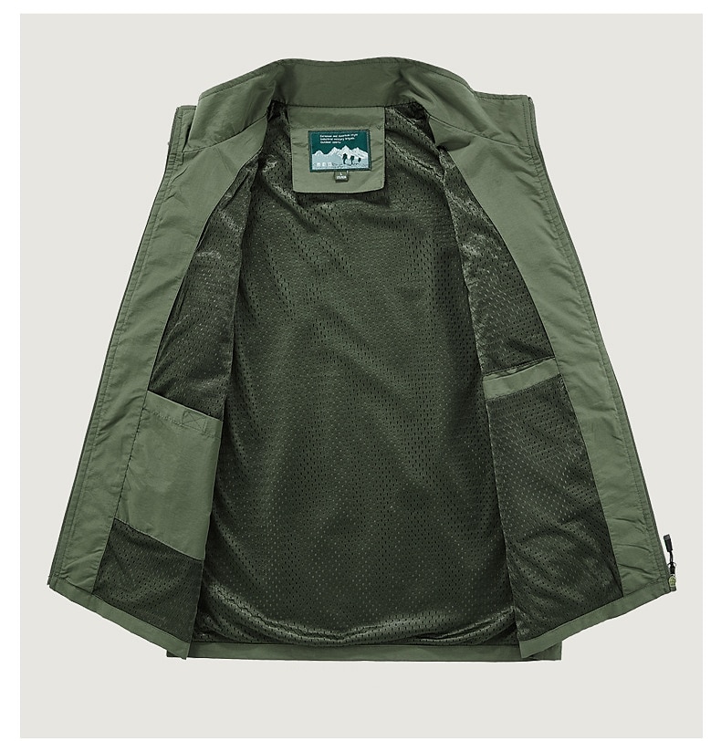 Herren Anglerweste Weste für Wanderer Shirt Außen Atmungsaktiv Rasche Trocknung Multi Pocket Schwarz Kaki Dunkelblau Angeln Klettern Camping / Wandern / Höhlenforschung 2025 - $33.99 –P3