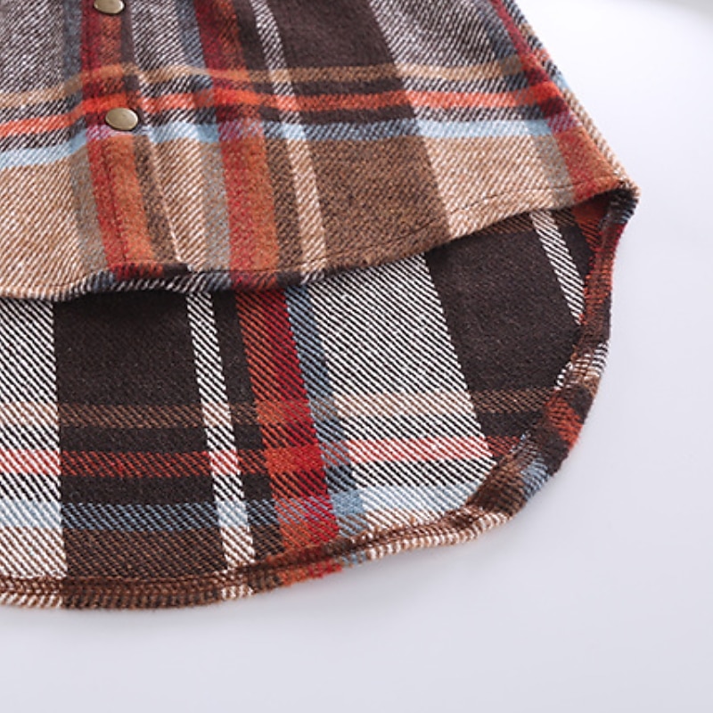 barn flickjacka långärmad röd rutig höst vinter punk sport 3-12 år 2025 - $30.99 –P1