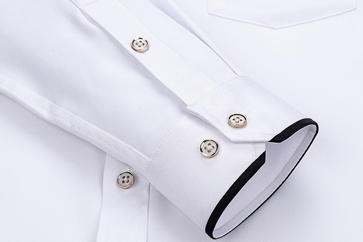 Men's Dress Shirt Wine Black White Long Sleeve Solid / Plain Color Turndown All Seasons Wedding Clothing Apparel 2023 - AED 115.99 –P4