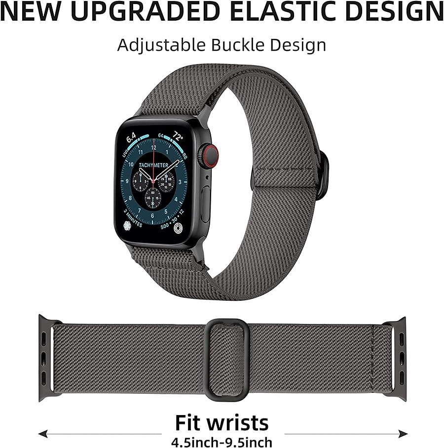 verpakking van 3 stuks Solo Loop Compatibel met: Apple Watch-horlogebandje 38mm 40mm 41mm 42mm 44mm 45mm 49mm Elastisch Metalen sluiting Rekbaar Nylon Vervangende horlogeband voor iwatch Ultra 2 2026 - $14.99 –P10