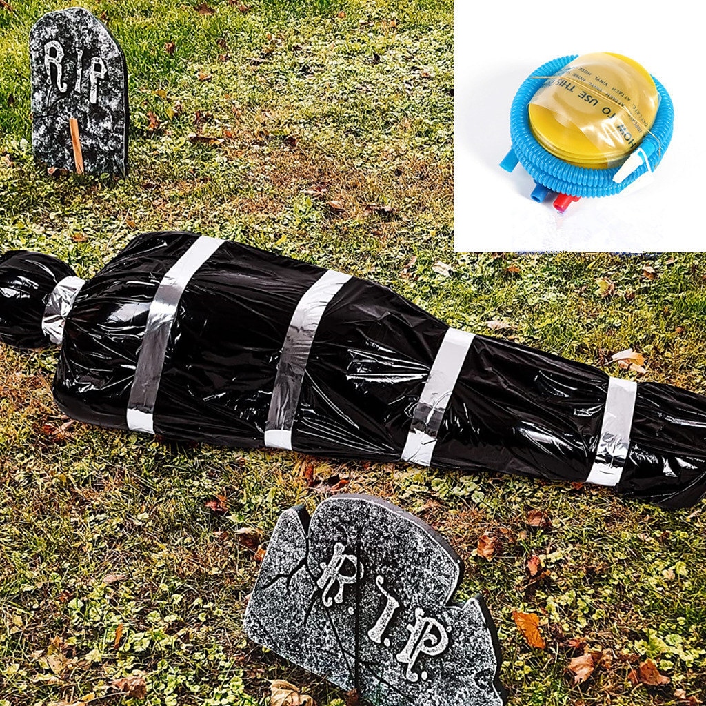 Halloween-Dekorationen Requisiten für tote Opfer, gruselige gefälschte Leiche mit Pumpe, 152 cm hängende gruselige gefälschte Leiche in Tasche, Todesopfer, Halloween-Requisiten für den Außenbereich, 2025 - $30.99 –P7
