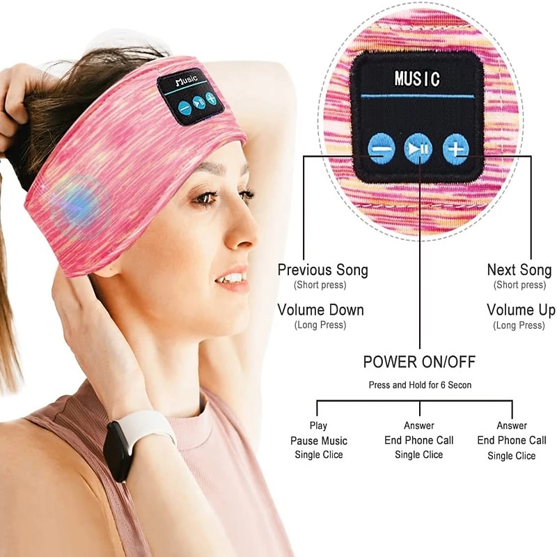 2026年 Bluetoothヘッドフォン付きスリープマスク、ペインティングスリープヘッドフォン Bluetooth ヘッドバンド 睡眠 スポーツ用スリープマスク サイドスリーパー用 バレンタインデーギフトと旅行必需品  コレクション – $23.99 –P4