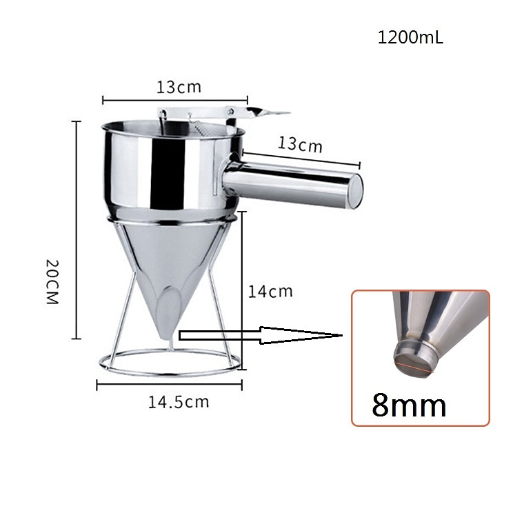 imbuto a pistone in acciaio inox con supporto imbuto dosatore panna per cupcake al cioccolato strumento palline di polpo utensili da cucina del 2025 a $29.99 –P8