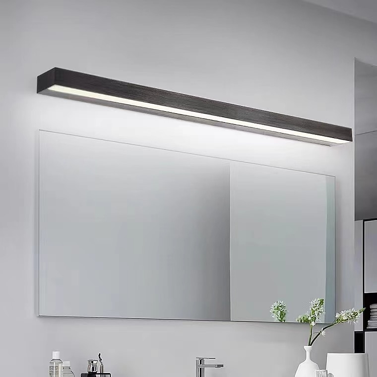 матовый светодиодный зеркальный светильник тщеславия современный черный серебристый минималистский светильник для ванной комнаты алюминиевый водонепроницаемый ip20 40 см 70 см 110-240 В 2026 - Kč1232 –P11