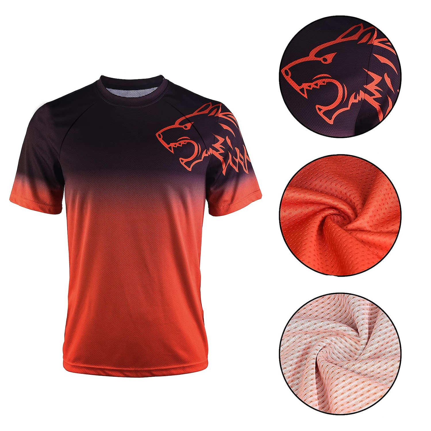 Per uomo Manica corta Maglia in discesa Gradiente Lupo Bicicletta Superiore Ciclismo da montagna Cicismo su strada Verde foresta Nero Verde Elastene Poliestere Traspirante Asciugatura rapida del 2025 a $27.99 –P3