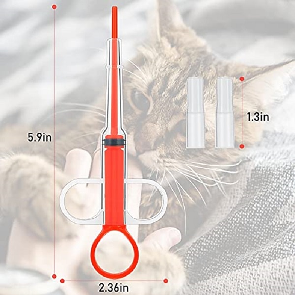 2025年 小動物を養うための2個の猫ピルシューターピルディスペンサー犬ピルピルガンペットタブレットシリンジプッシャーソフトチップペット薬フィーダー（赤）  コレクション – $13.99 –P5