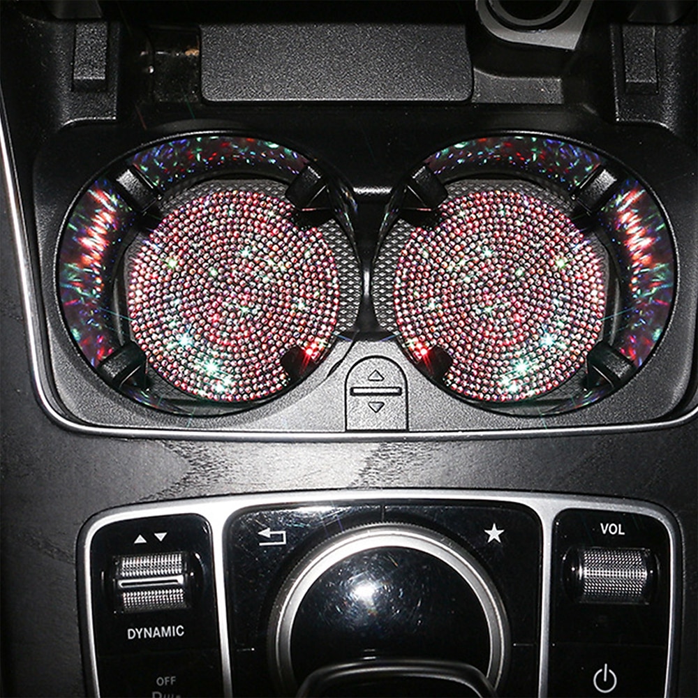 2pcs Bling Car Cup Holder Coaster 2.75 inch Anti-Slip Shockproof Universal Fashion Vehicle Car Coasters Insert Bling Rhinestone Auto Automotive Interior Accessories for Women 2025 - $11.99 –P13