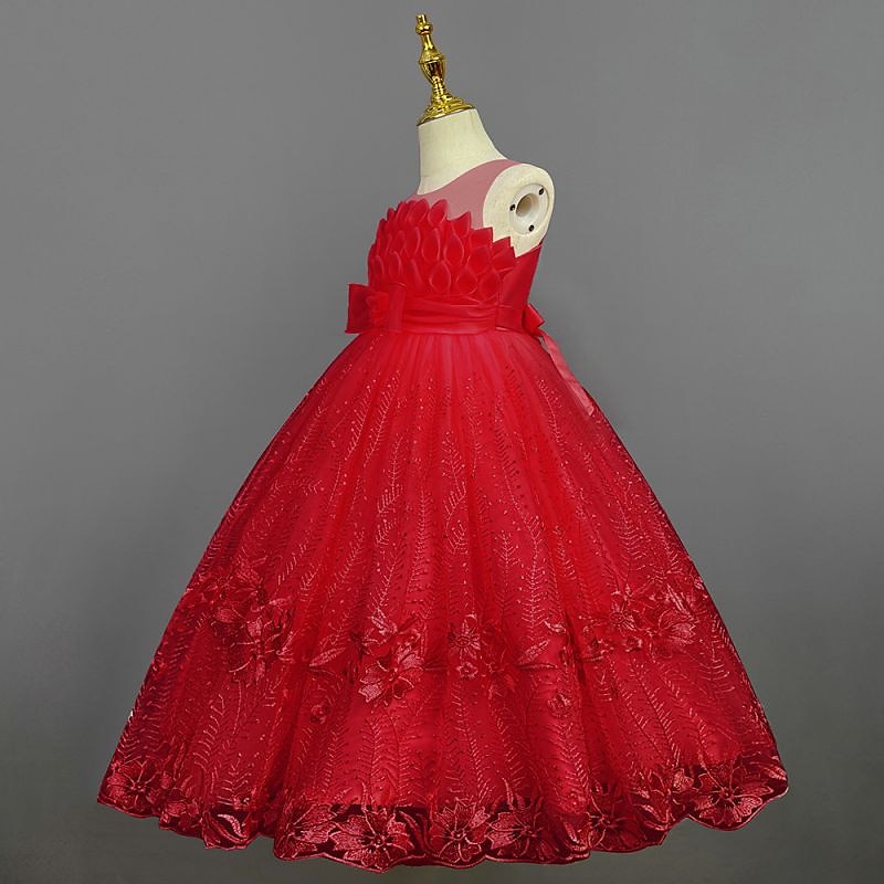 Enfants Fille Robe de demoiselle d'honneur Robe Couleur Pleine Sans Manches Utilisation Mariage Soirée Princesse Doux Coton Maxi Robe de princesse rose Robe Trapèze Robe de demoiselle d'honneur Et de 2025 ? $48.99 –P15