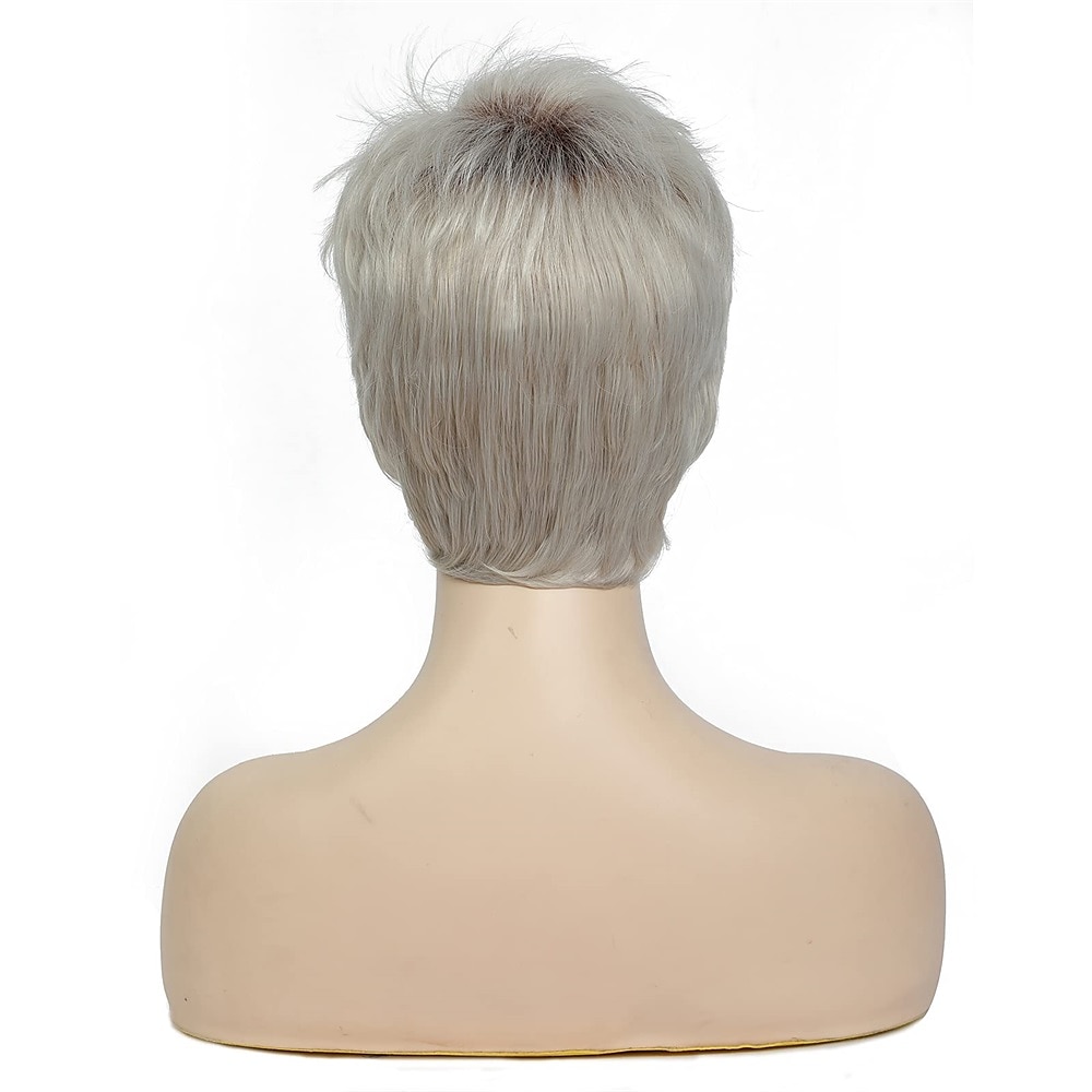 dominique mcelligott parykk korte blonde parykker for hvite kvinner naturlig krøllete bølget blondt hår syntetiske korte parykker julefest parykker 2026 - $24.99 –P10