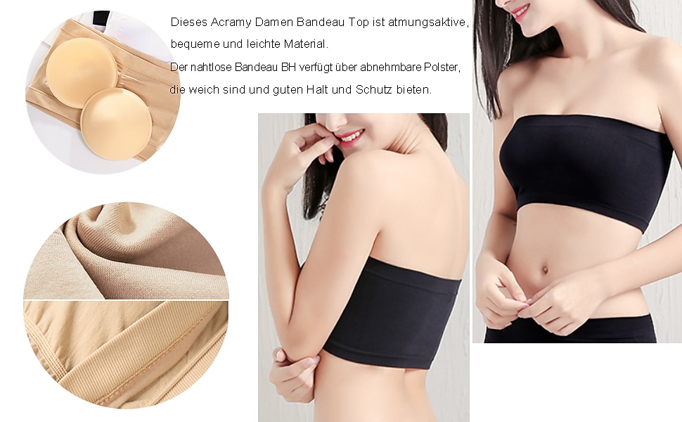 női bandeau melltartó pánt nélküli cső felső sima bézs sztreccs kényelmes puha légáteresztő fehérnemű tavaszi nyár alkalmi napi láthatatlan könnyű varrat nélküli 2025 - $13.49 –P14