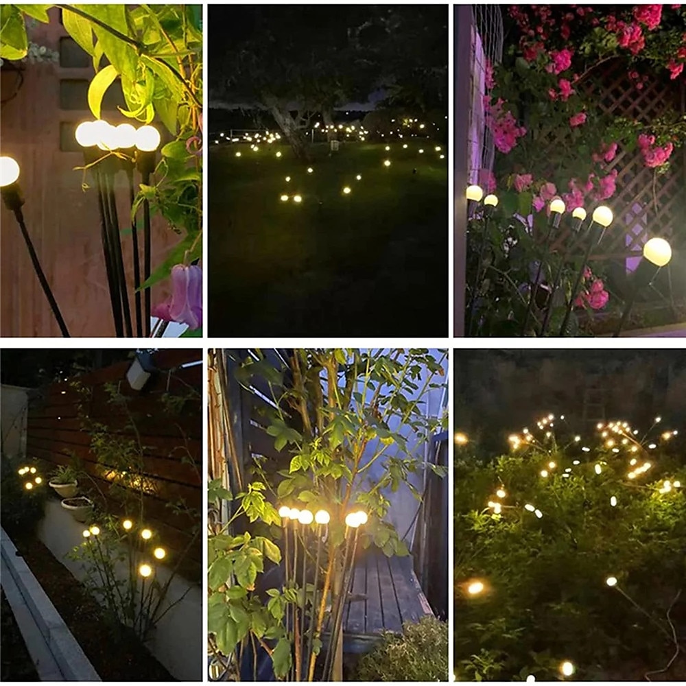 2ks solární zahradní světla starburst kymácející se aktualizační světla 10 led solární led světlo venkovní zahradní světla ohňostroj světluška kymácející se světlo krajinářské osvětlení pro cestu 2025 - $15.99 –P7