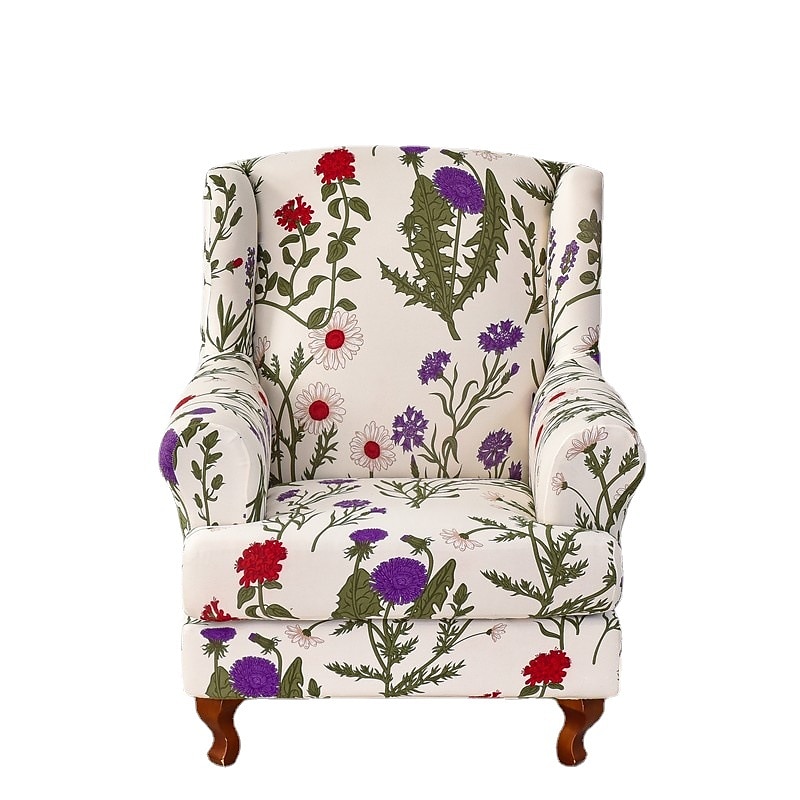 1 Set of 2 Pieces Stretch Wingback Chair Cover Floral Printed Wing Chair Slipcovers Spandex Fabric Wingback Armchair Covers with Elastic Bottom for Living Room Bedroom Decor 2025 - $60.99 –P7
