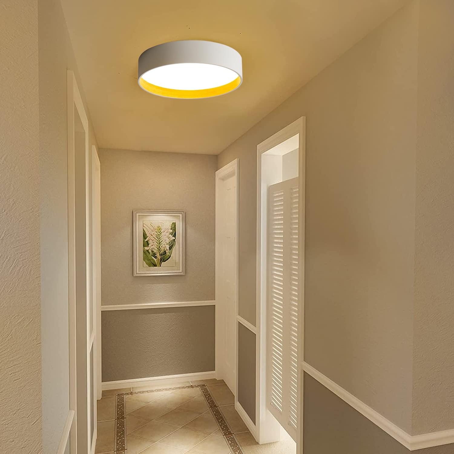 eingebettete Deckenleuchte 15,6/19,5 Zoll LED-Deckenleuchte mattschwarz interne goldfarbene Holzmaserung Innenbeleuchtung Deckenleuchte geeignet für Schlafzimmer und Korridor AC220V 2025 - $181.99 –P4