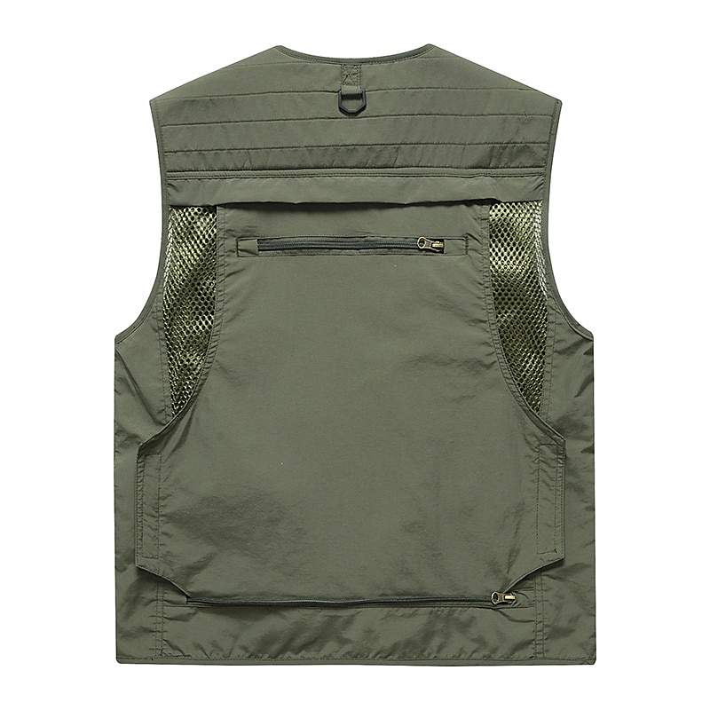 Herr Väst Gilet Fiskeväst Vandringsväst Ärmlös väst Gilet Jacka Utomhus Gata Helgdag Dagliga kläder Streetwear Elegant och modernt Sommar Vår Ficka Polyester Andningsfunktion Snabb tork Ren färg 2026 - $39.99 –P14