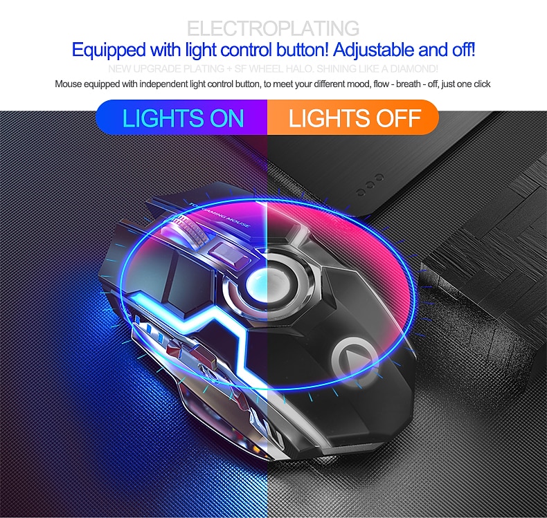 A5 rechargeable wireless mouse gaming RGB luminous mute silent colorful computer gaming mouse 2025 - $43.99 –P7
