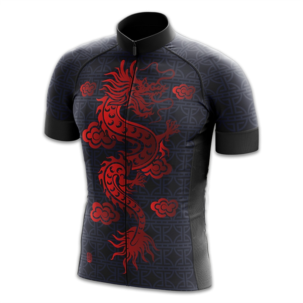 رجالي جورسيه الدراجة تنين مضحك كم قصير الدراجة جورسيه قمم مع 3 جيوب خلفية دراجة جبلية دراجة الطريق سريع جاف شرائط عاكسة الجيب الخلفي رطوبة فتل رياضات أصفر أحمر ملابس 2025 - $29.99 –P1