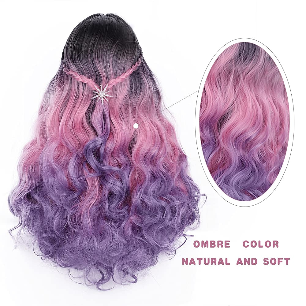 Red Synthetic Wig Long Wavy Side Part Heat Resistance Wig Natural Looking Fiber for Women Cosplay or Daily Use. Halloween Wigs 2025 - $22.99 –P16